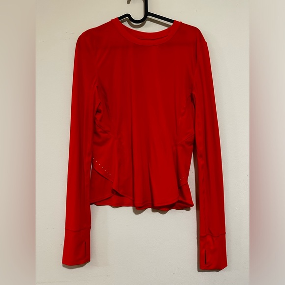 Lululemon UV Protection Fold-Over Running Long-Sleeve Shirt Solar Orange - Picture 7 of 8